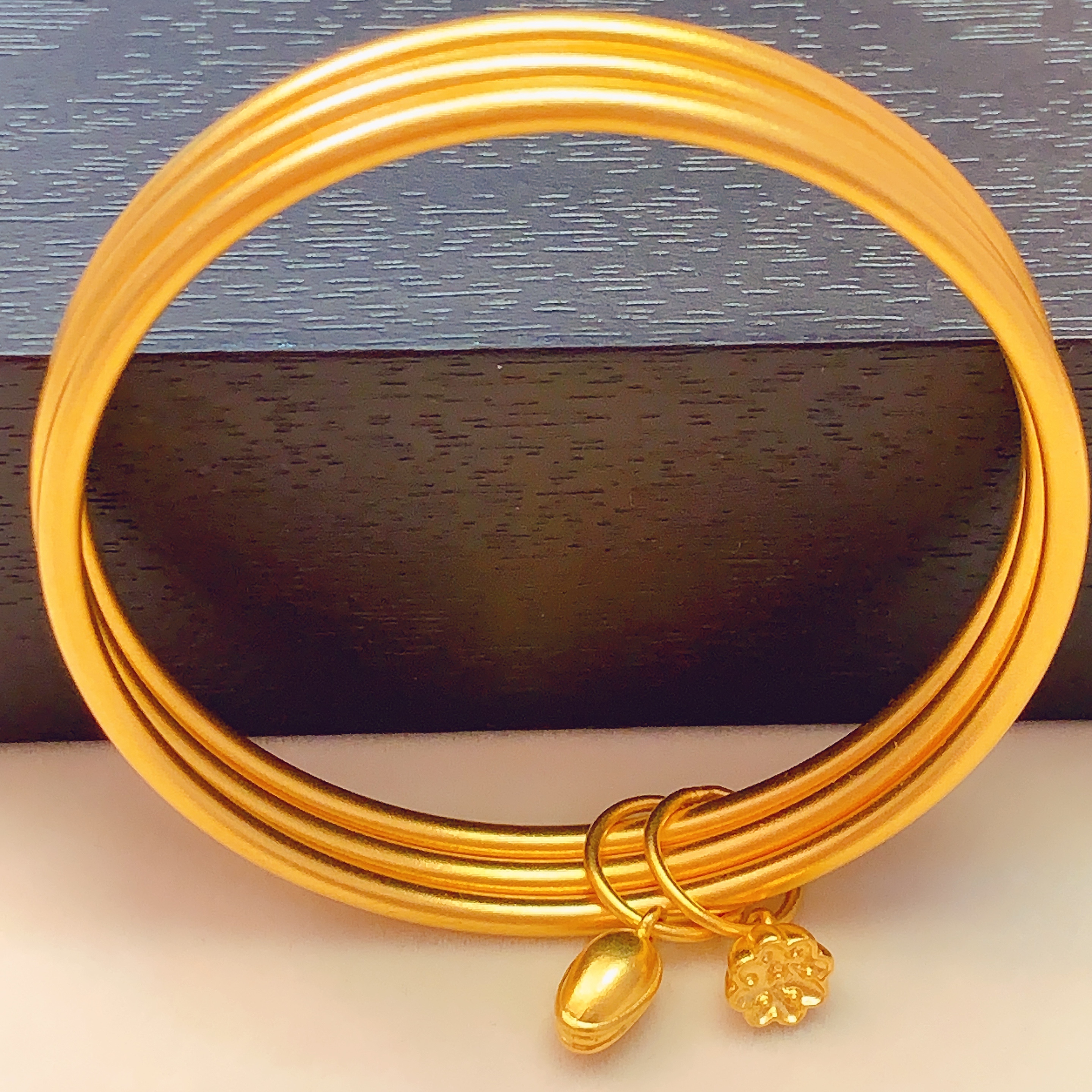 【水贝黄金】足 金999古法三生三世手镯素款A100