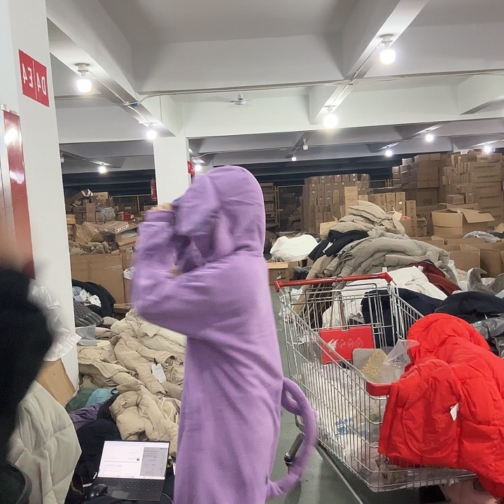 紫色蓝耳朵连体服