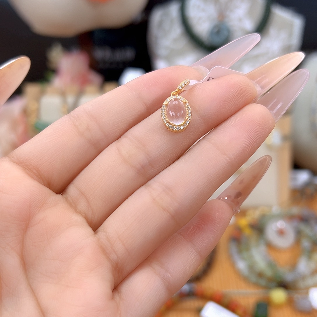 石英质玉银S925镶嵌颈饰sj