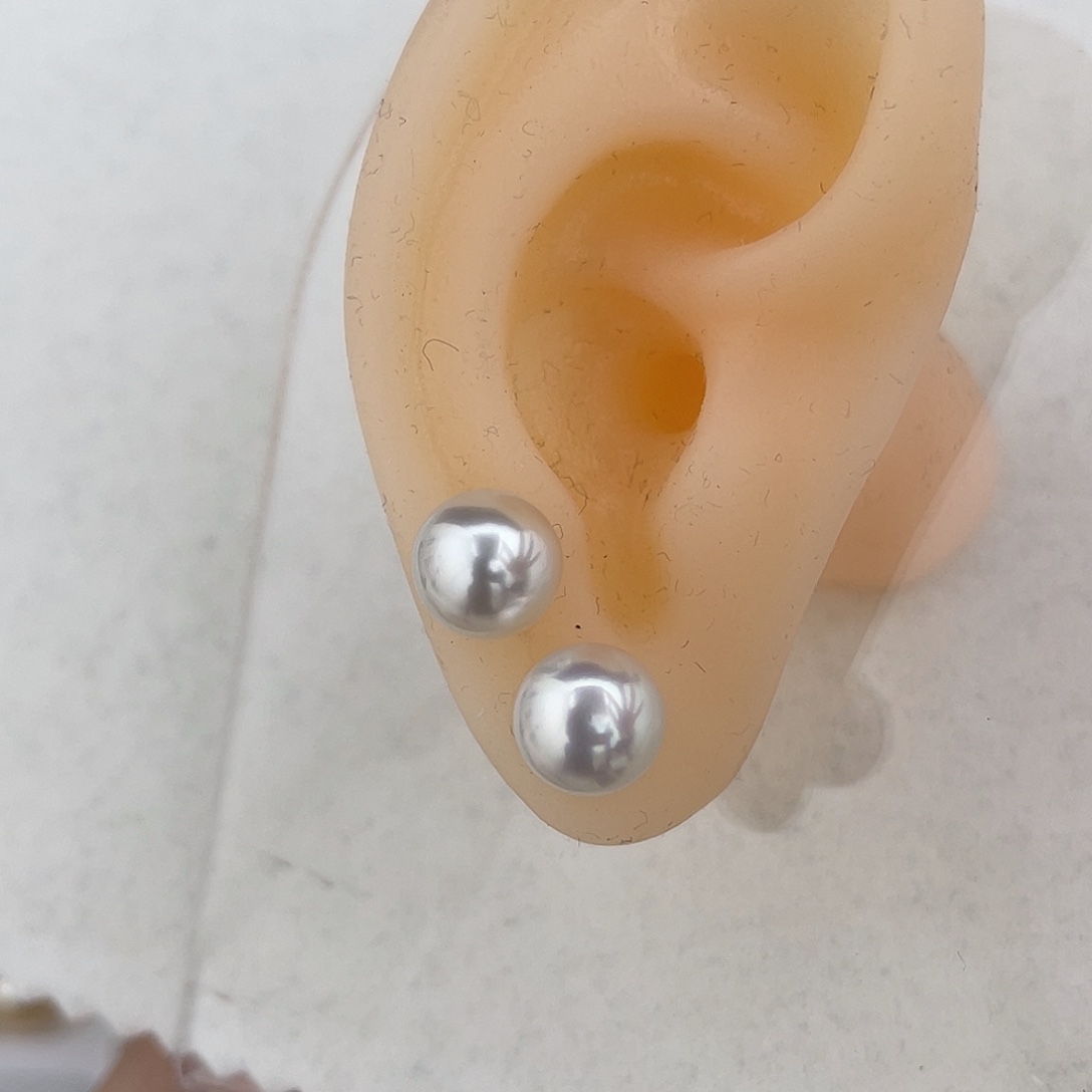 定制海水珍珠未镶嵌裸珠澳白素钉9-10mm 秒杀价