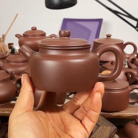 茶壶紫砂阿***产宜兴紫砂壶德钟约170毫升原矿紫泥