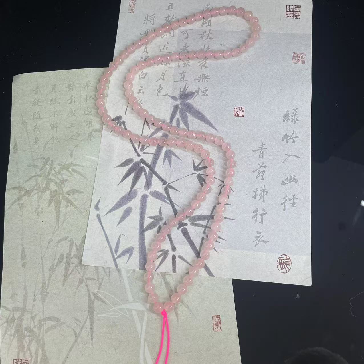 【润家玉】和田玉圆珠项链约卡6mm多样性发其一 R126-023