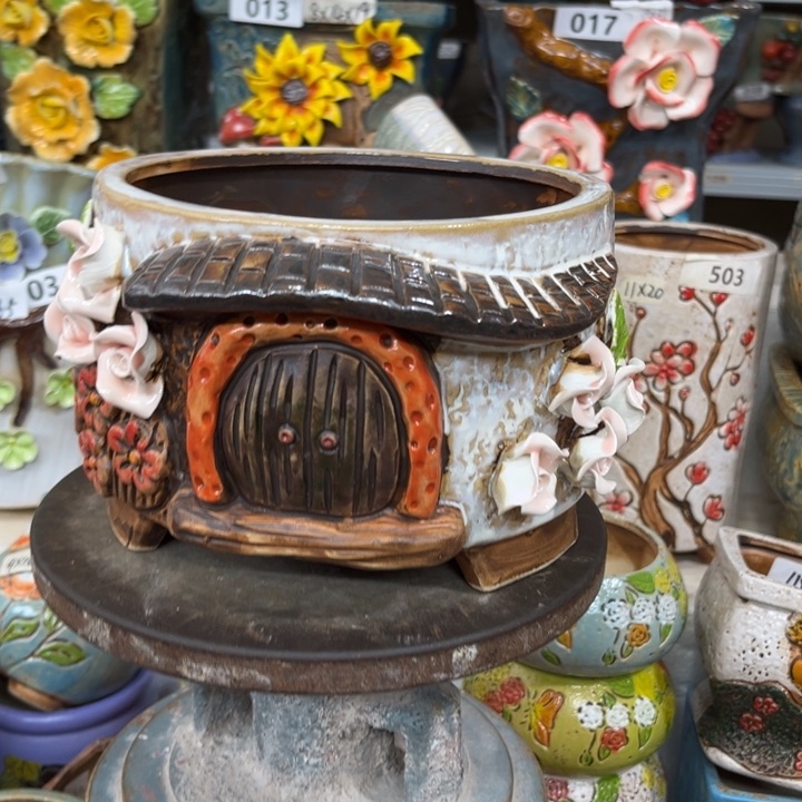 紫砂花盆粗陶材质多肉花盆