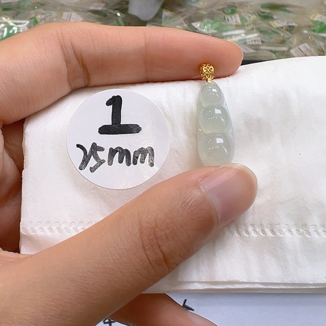 翡翠18K金镶嵌吊坠(不含链)翡翠