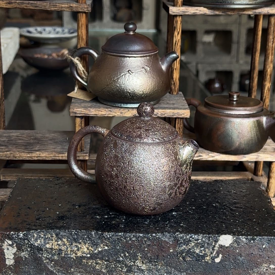 非遗建水紫陶柴烧茶具孤品