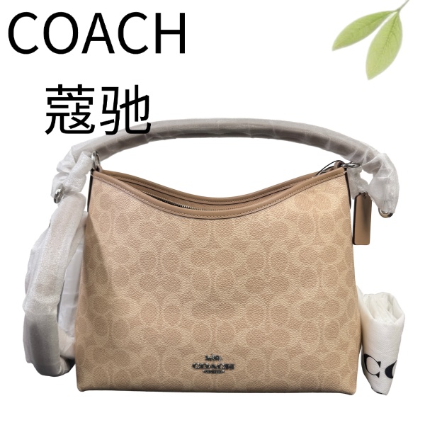 99新 COACH/蔻驰 奶茶色流浪laurel31单肩斜挎G25127833底长31X23