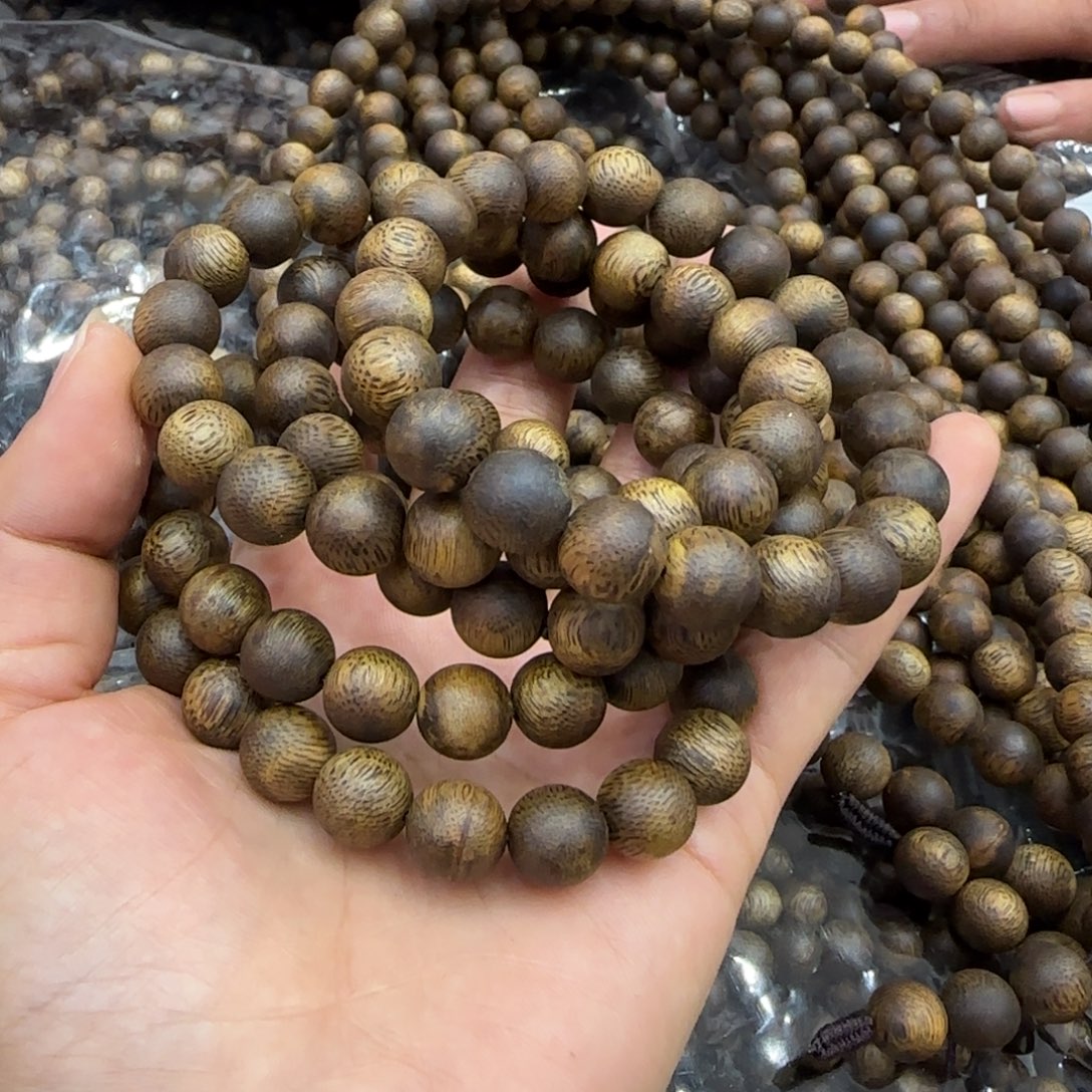 沉香手串99沉醇化老料红骨凹身圆珠单圈10mm8g多样性发一