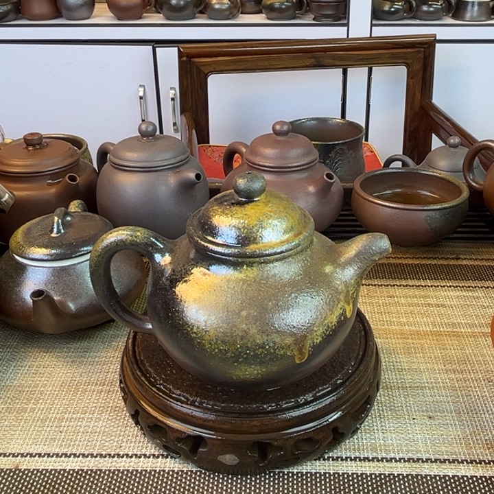 紫砂茶壶底槽清柴烧320cc