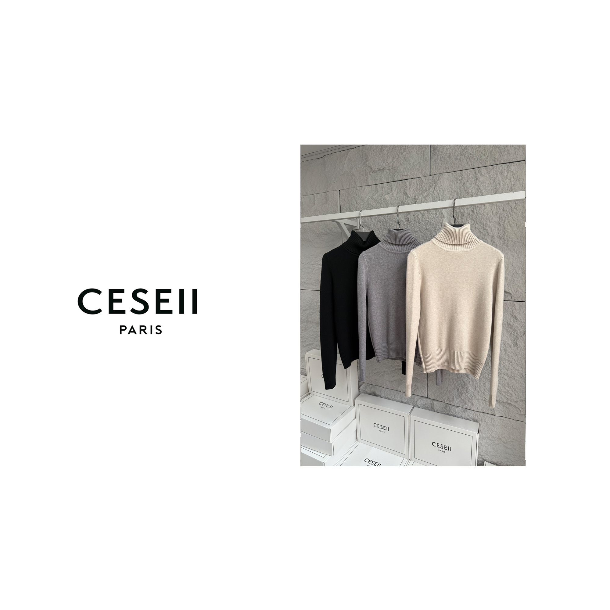 【25XJ703】CESEII秋冬高克重加厚软糯细腻亲肤百搭高领打底针织衫