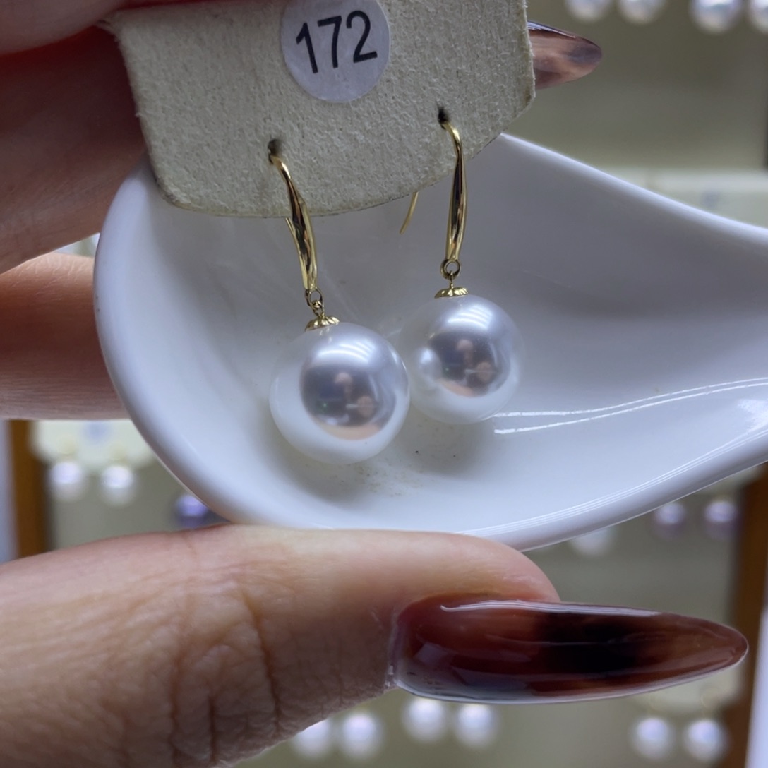 淡水珍珠耳饰18K金镶嵌