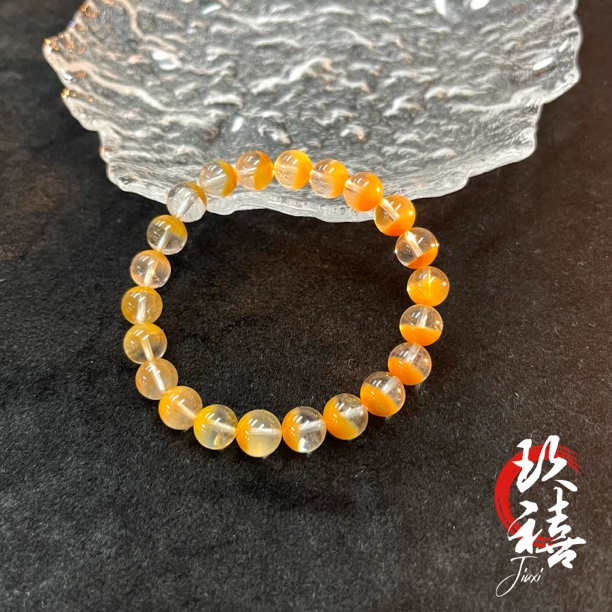 【二妹推荐】黄兔毛半盆单圈手串 B10804394多样性发一