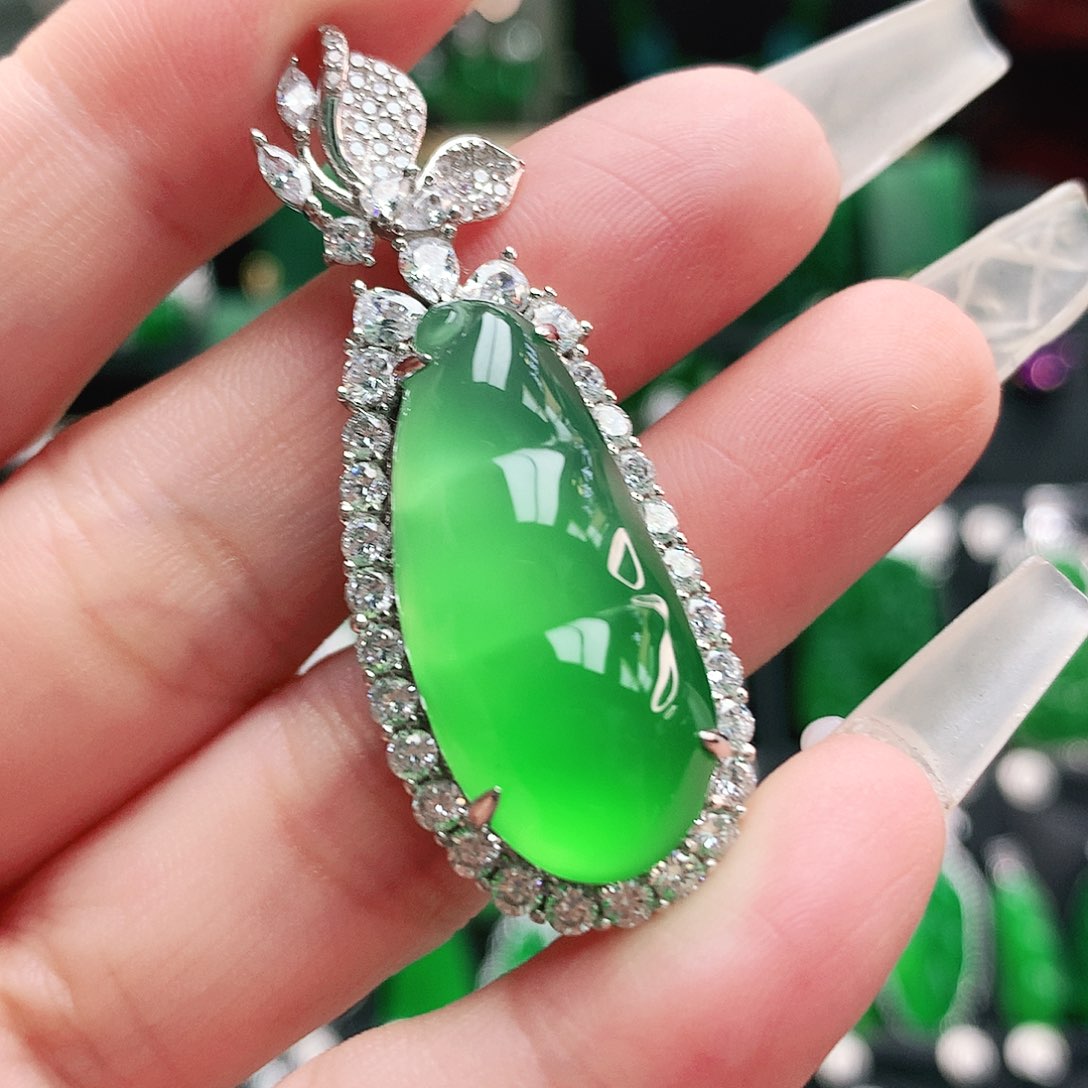 玛瑙/玉髓吊坠银S925镶嵌