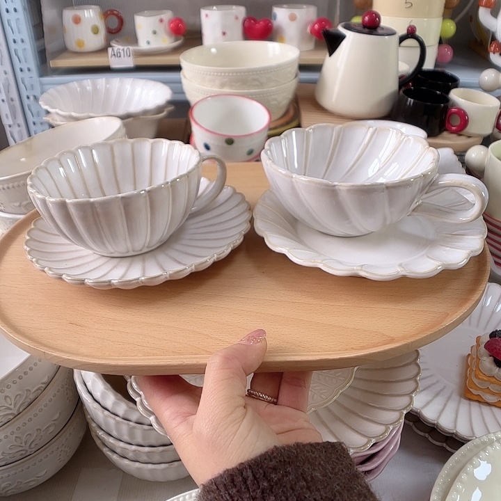 瓷片瑕疵特价陶瓷咖啡杯碟