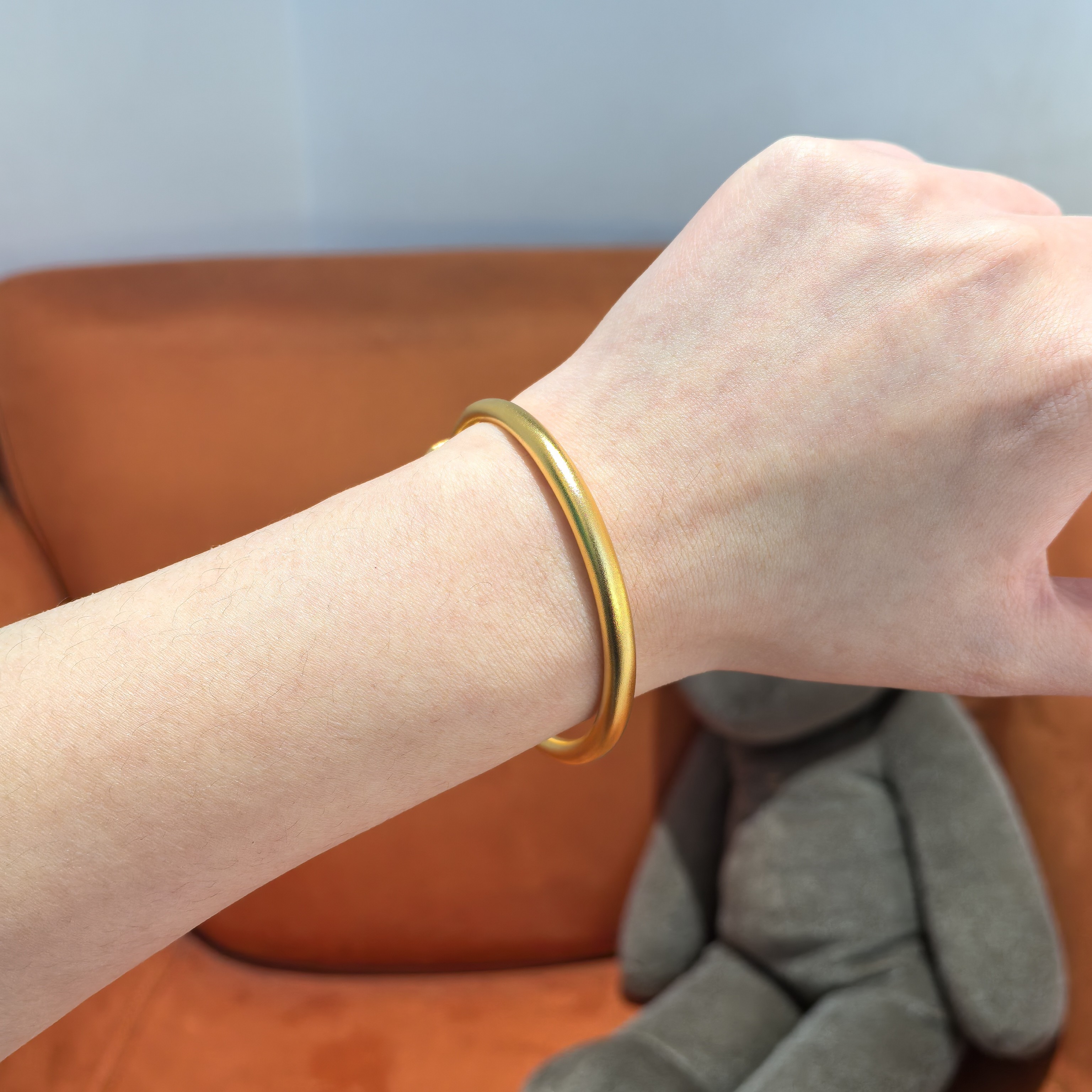 足银手镯 古法素圈推拉手镯气质时尚百搭