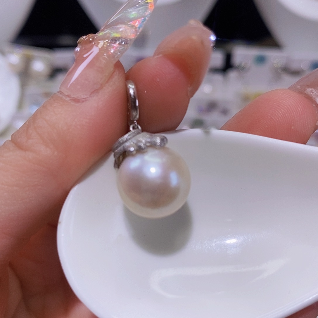 淡水珍珠颈饰银S925镶嵌