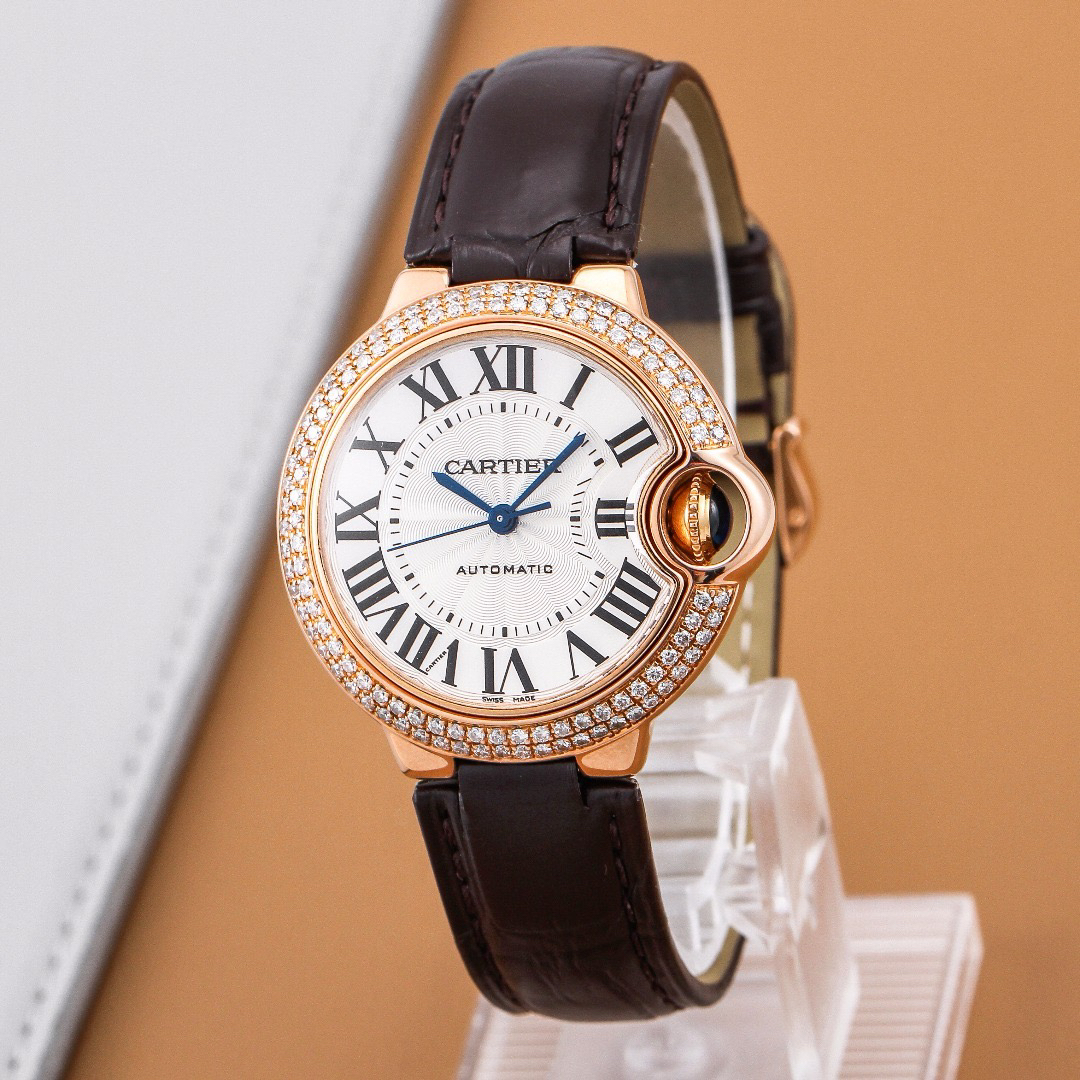99新 Cartier/卡地亚 麦麦推荐 蓝气球W6920069后镶钻女表 33mm