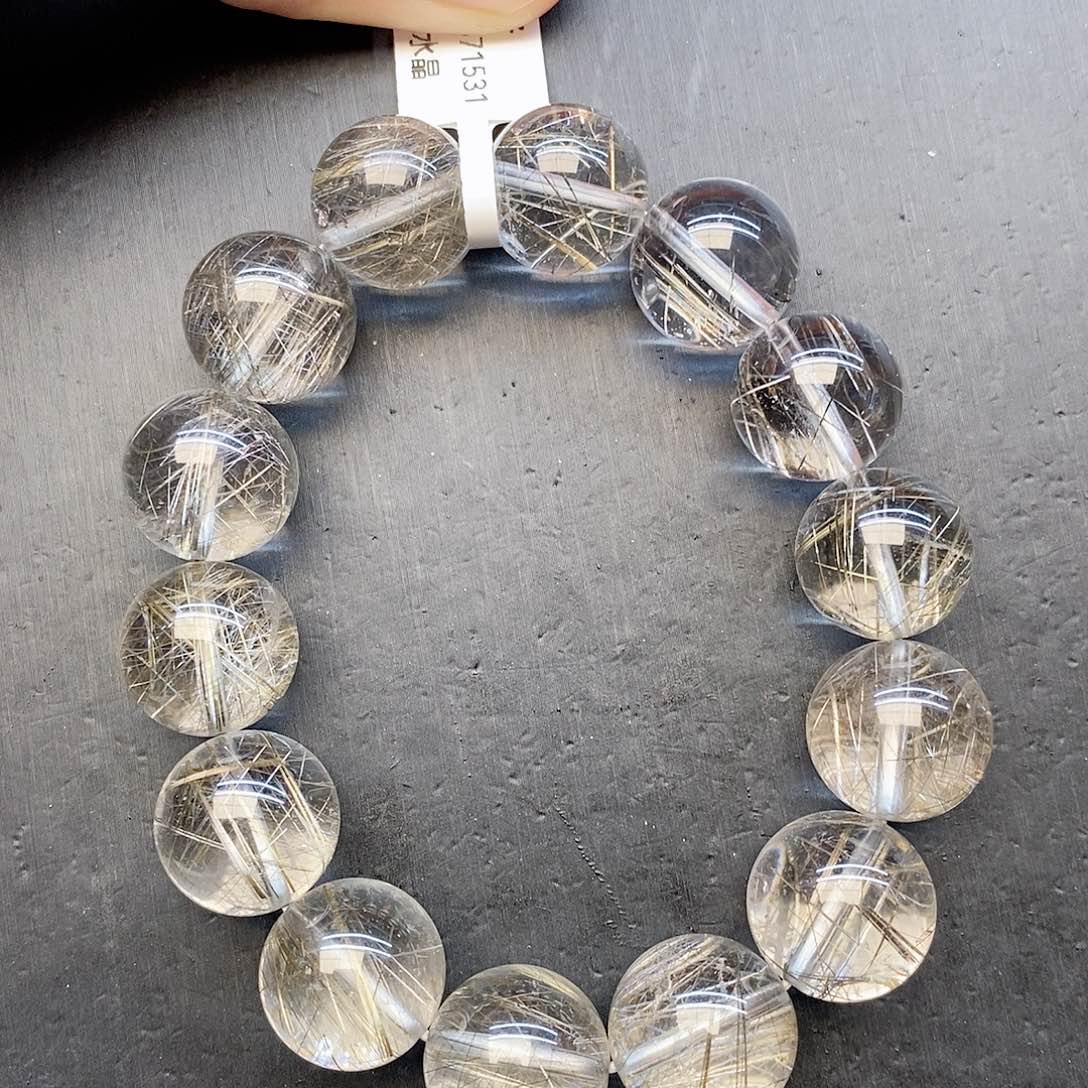 水晶手链未镶嵌13银发16mm