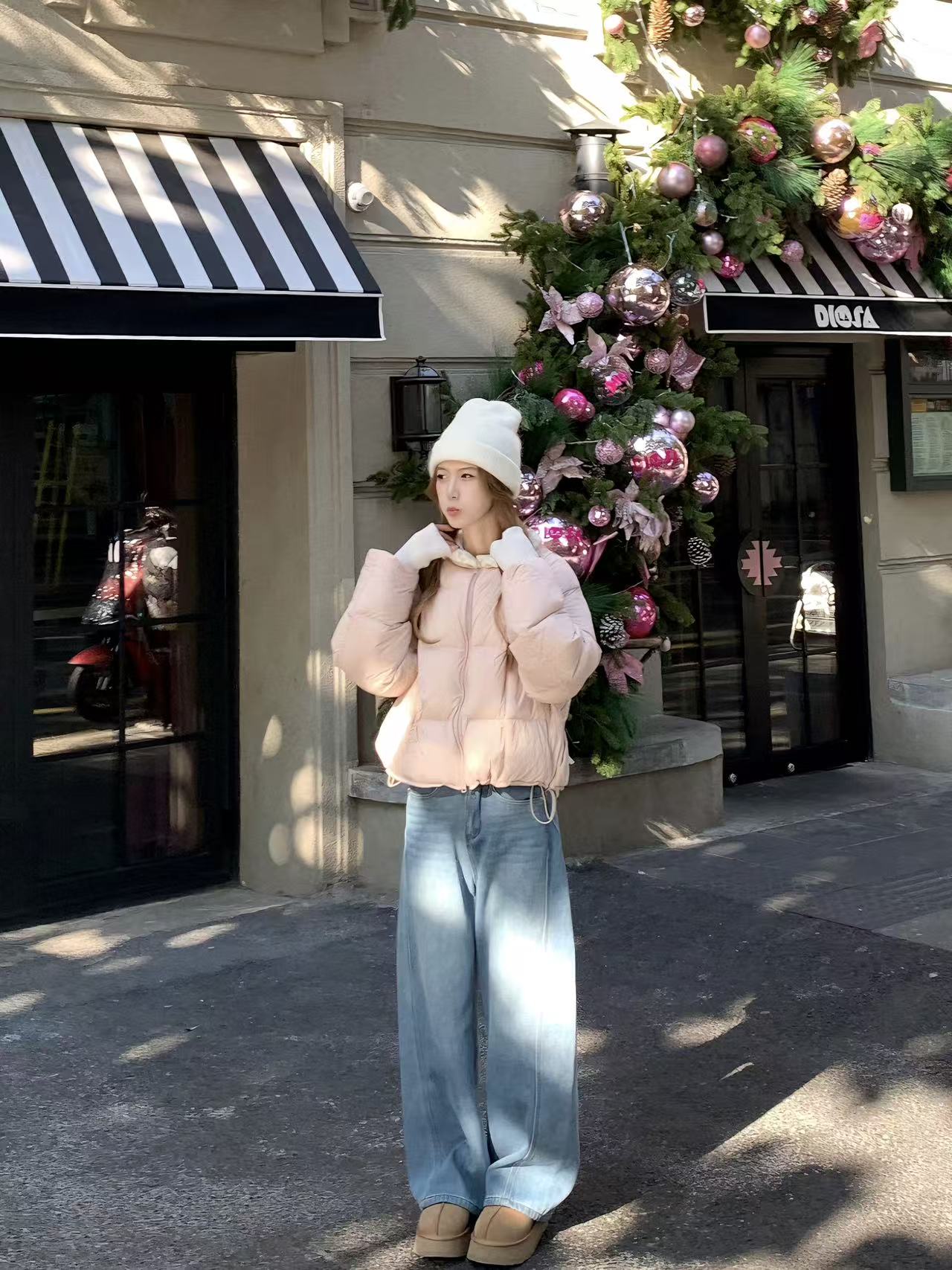 【YS】‘丹宁旷野’巨好看的牛仔裤加绒加厚休闲阔腿裤~X635