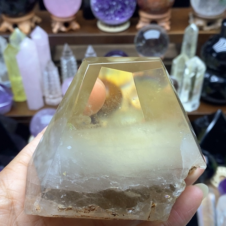 水晶摆件未镶嵌天然黄水晶原石