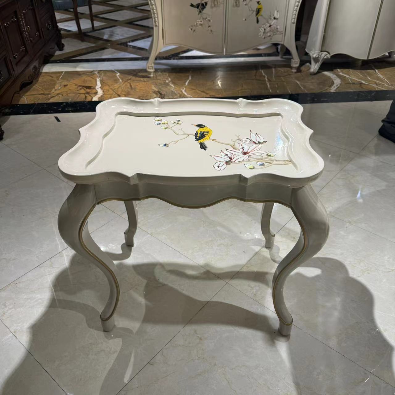 圆几600*600*665mm+方几650*480*610mm 法式客厅角几