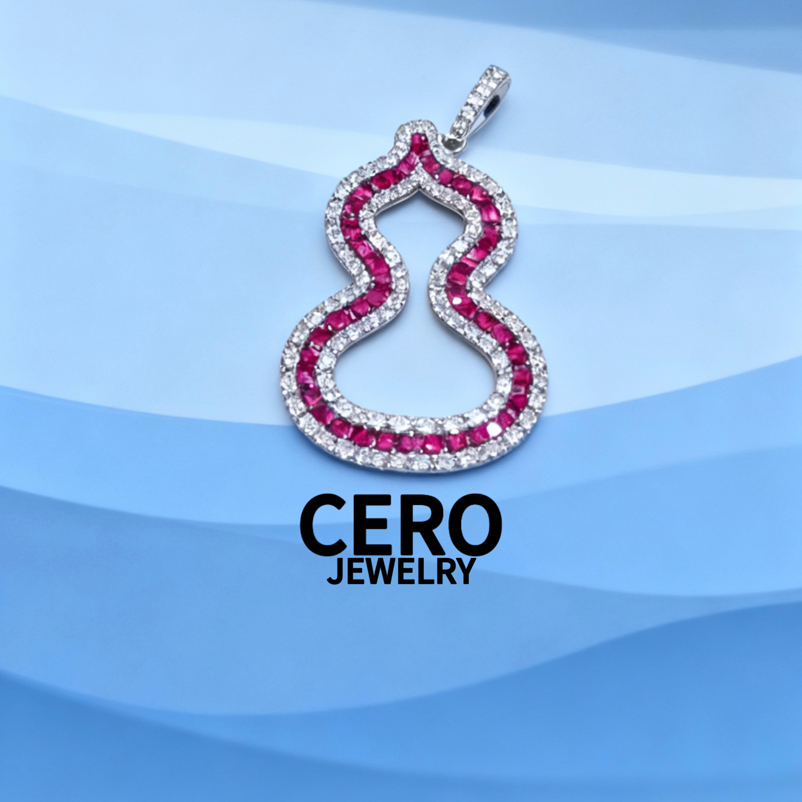 CERO【超大红宝葫芦吊坠】重金百搭气质钻石吊坠ZSDZ01670