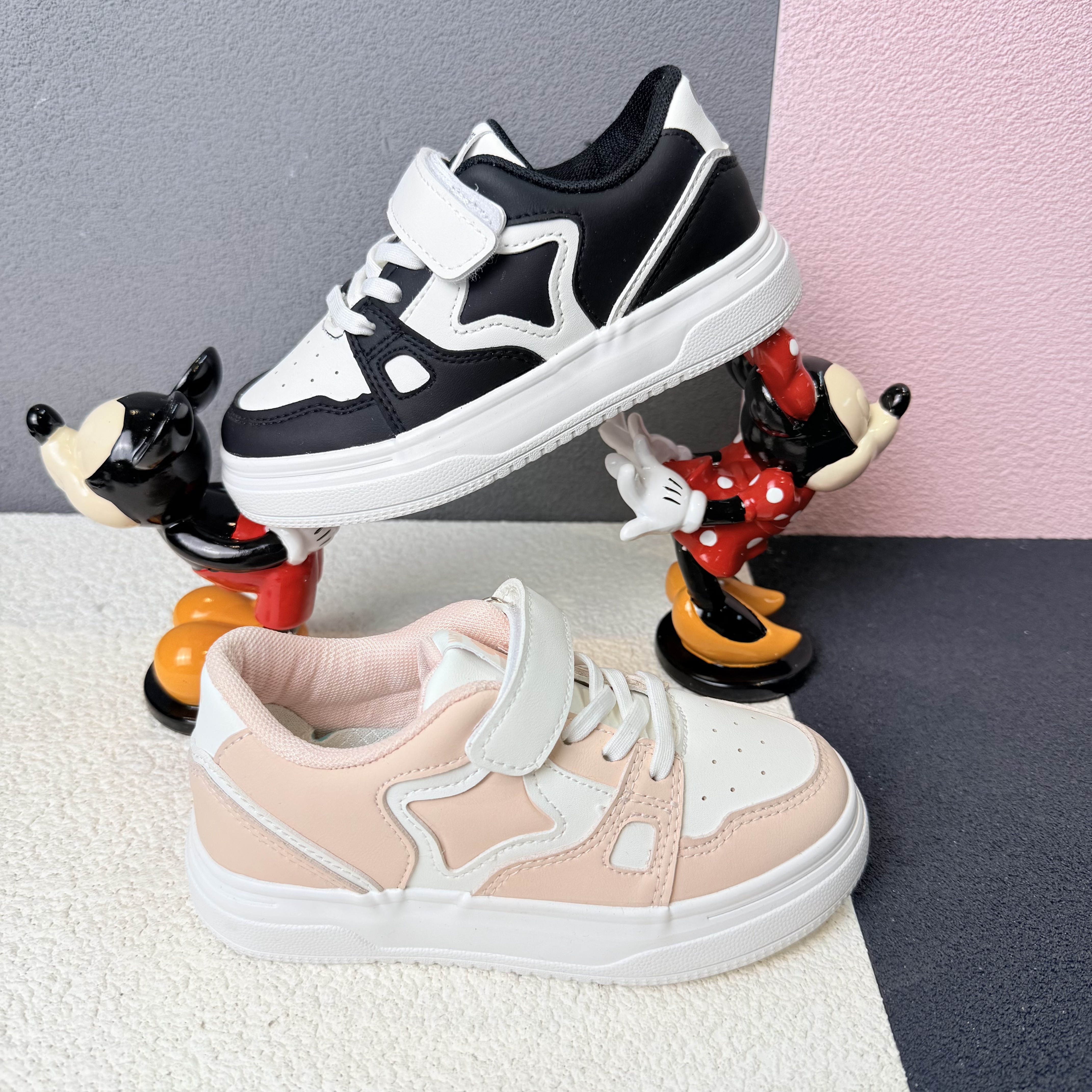 【8905】2025四季儿童皮面板鞋男童新款软底防滑黑白熊猫鞋