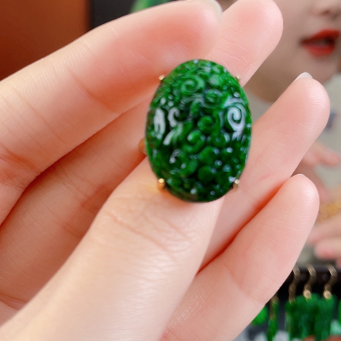 翡翠银S925镶嵌耳饰