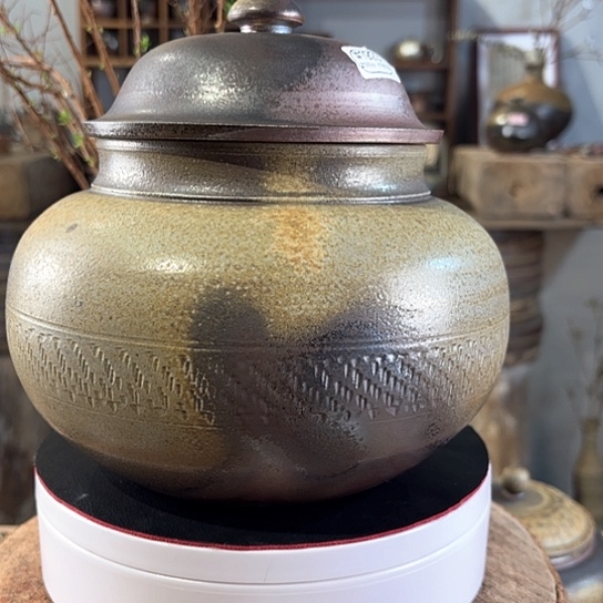 #1923柴烧手工茶叶罐大罐落烧落灰