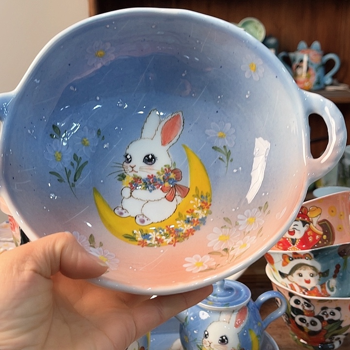 陶景德镇釉下手绘陶瓷 