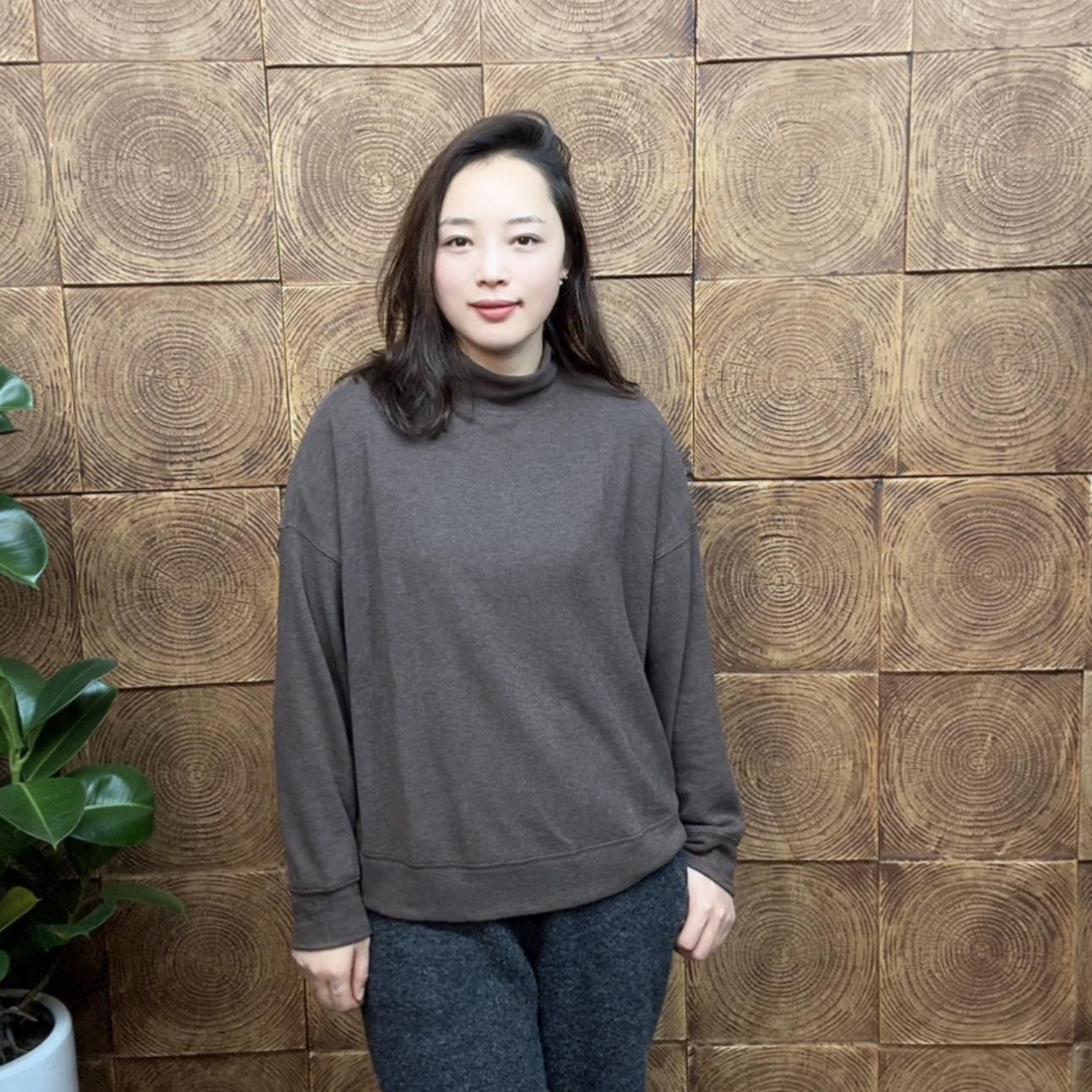 坤家严选22300纯色长袖冬季半高领双面德绒保暖韩版女款打底衫