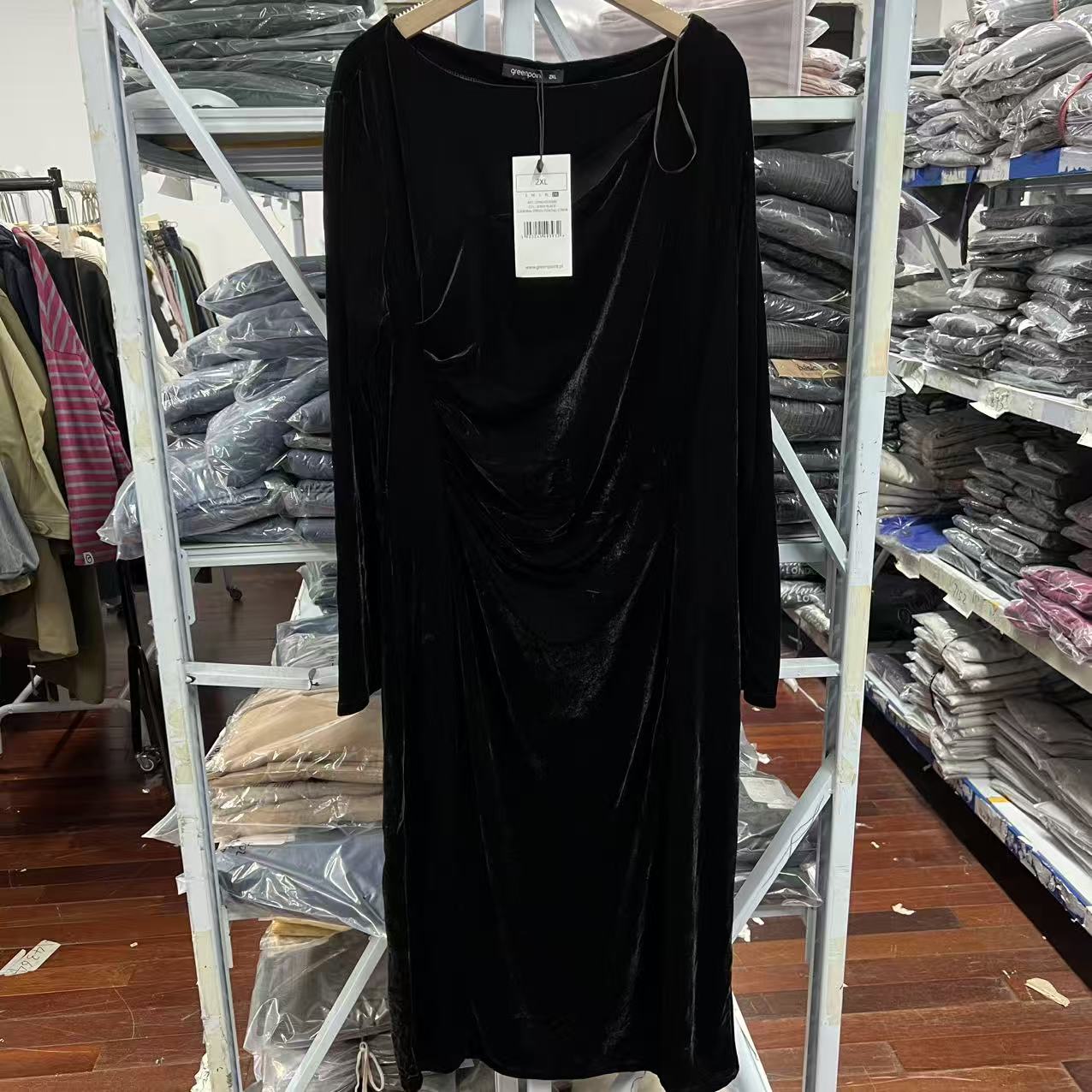 福惜 欧单女士丝绒连衣裙 7264