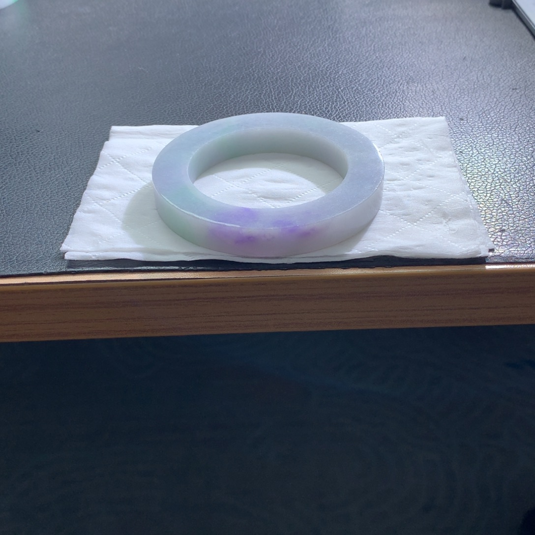 定制翡翠未镶嵌翡翠手镯茄紫色紫罗兰