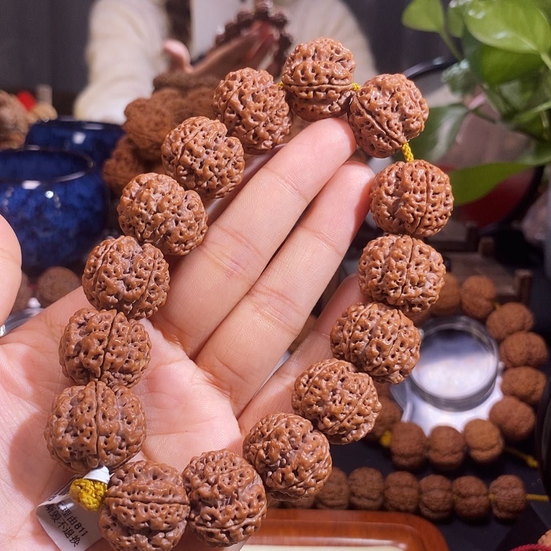 金刚菩提手串红皮铁籽22mm