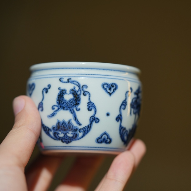 五云随安 青花福禄寿禧缸杯主人杯景德镇陶瓷