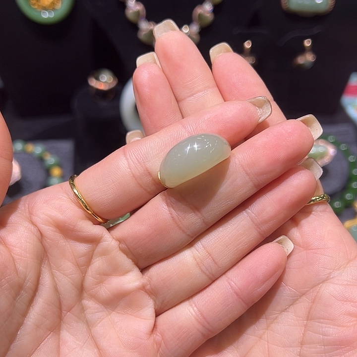 和田玉银S925镶嵌戒指