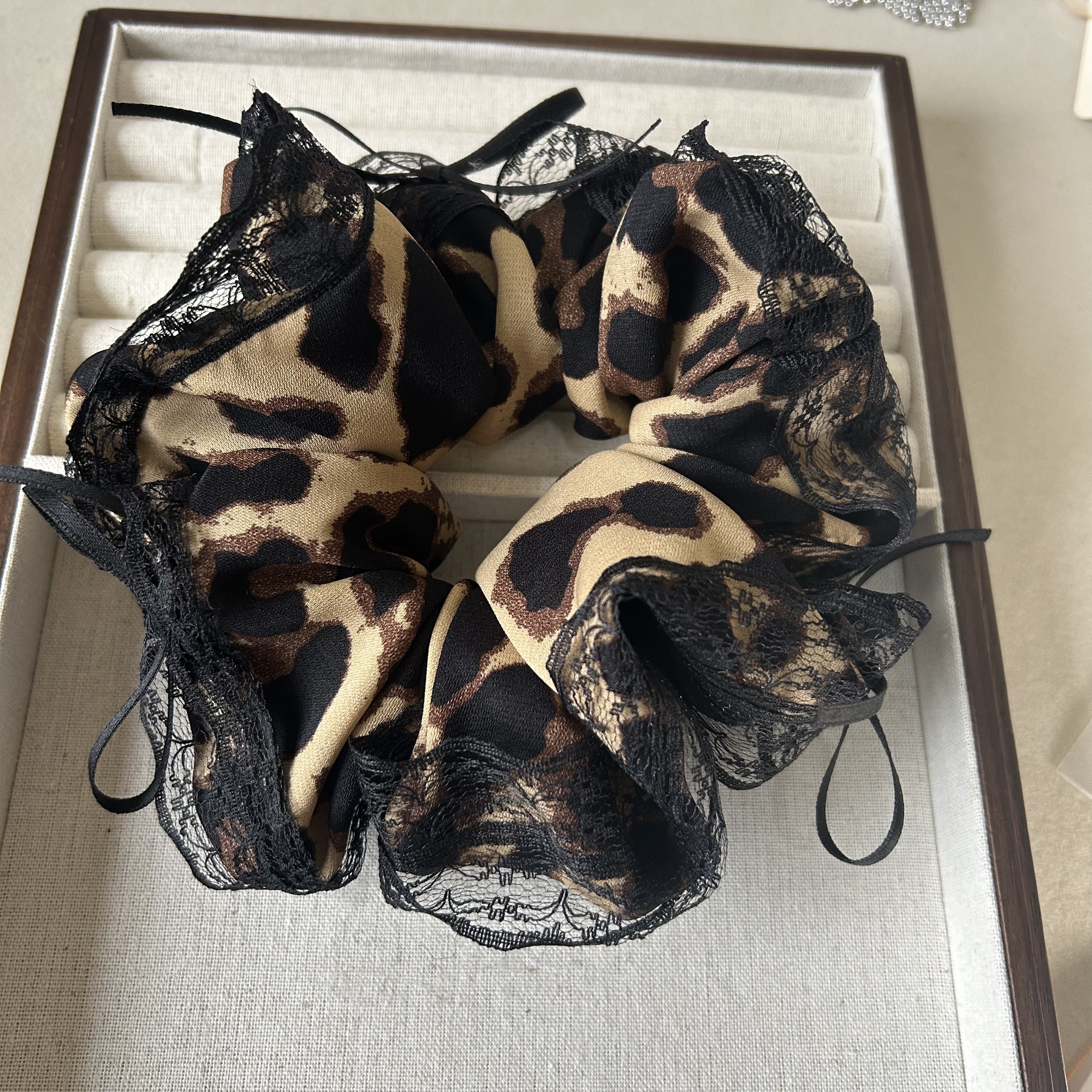 【967】韩国大号豹纹蝴蝶结大肠发圈头饰网红气质百搭发饰扎头绳