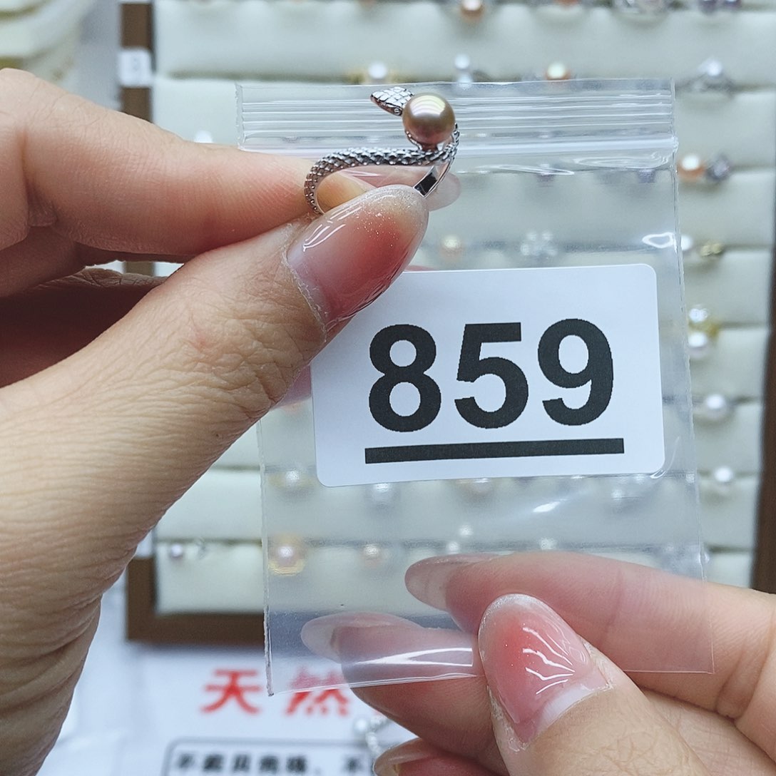 淡水珍珠戒指银S925镶嵌859