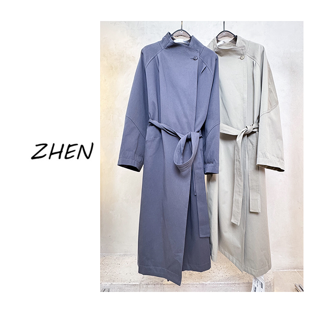 【ZHEN】25K01307 2025新款时尚气质修身显瘦小众设计风衣女