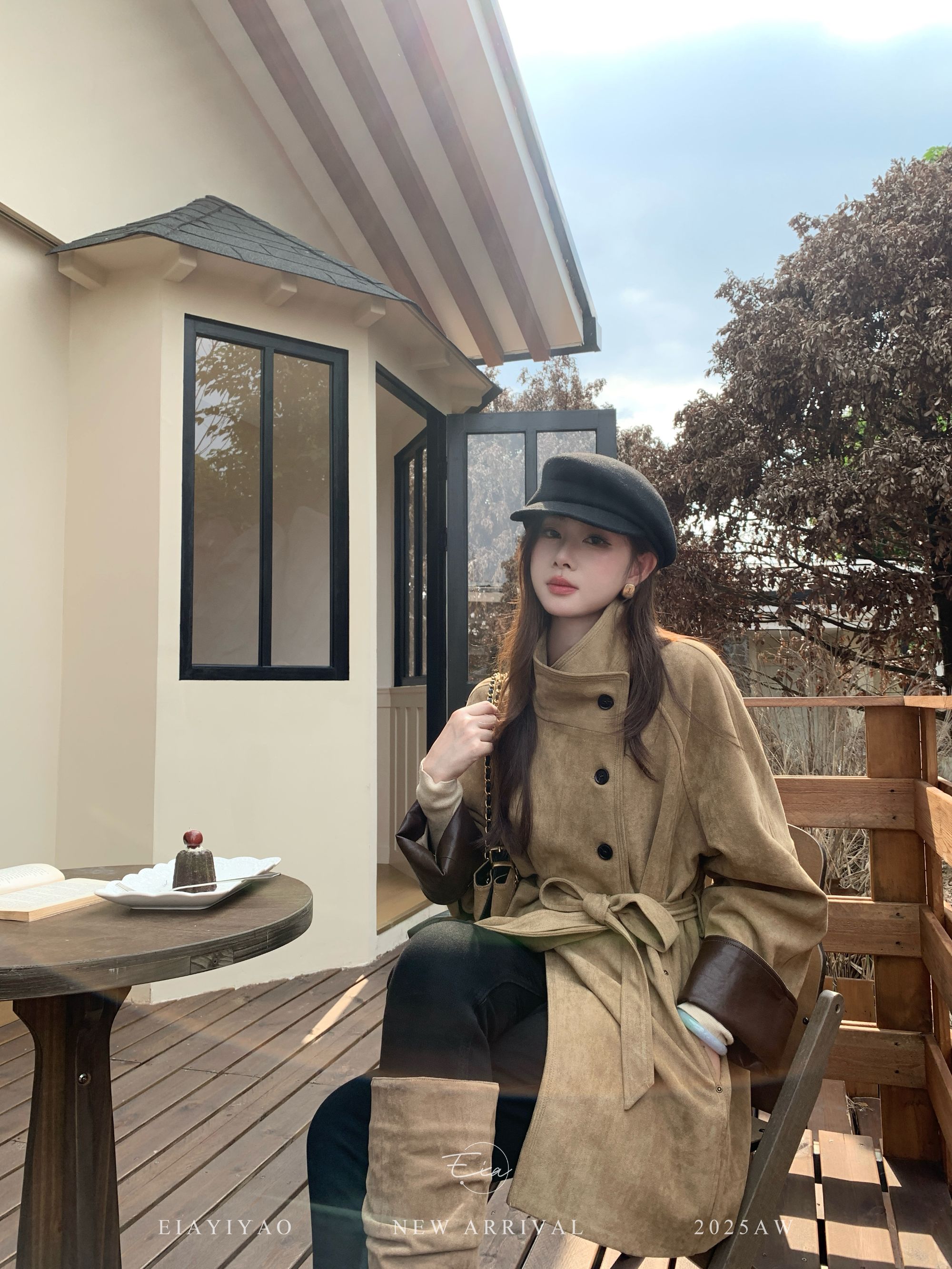 EIA一尧【安徒生旧梦】韩系复古慵懒气质风衣女英伦风miu系百搭外套