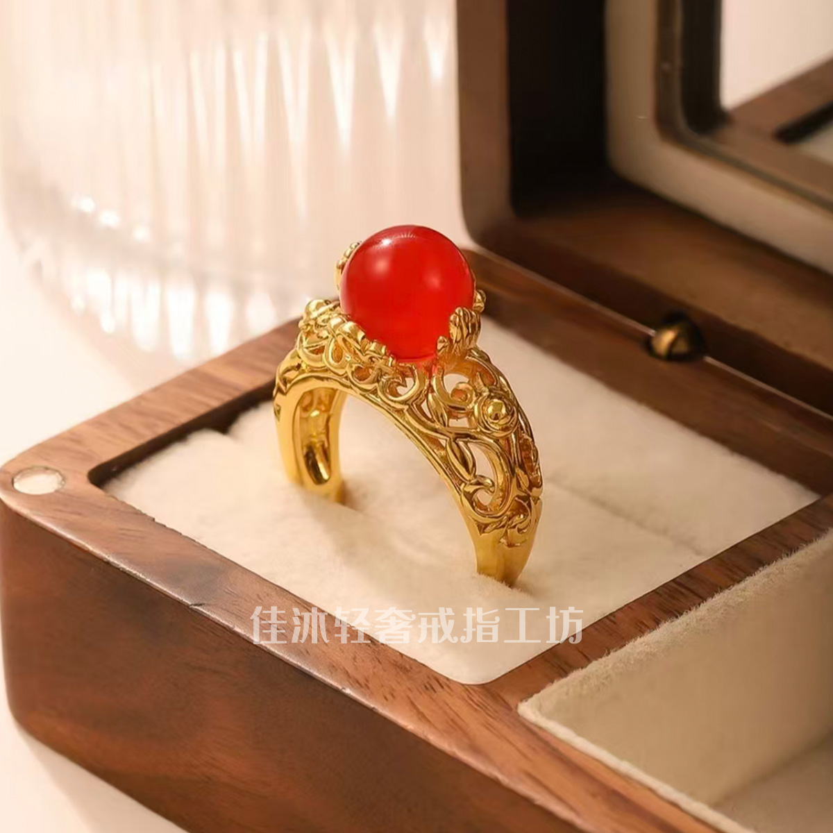 铜合金树脂戒指 铜合金轻奢风时尚新款戒指QF0224