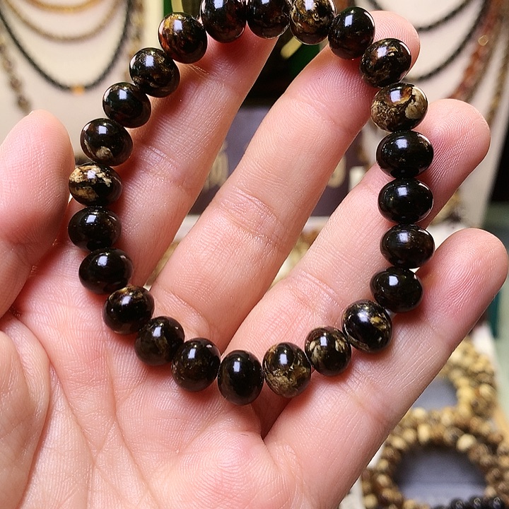 未镶嵌琥珀裸石熊猫花9+