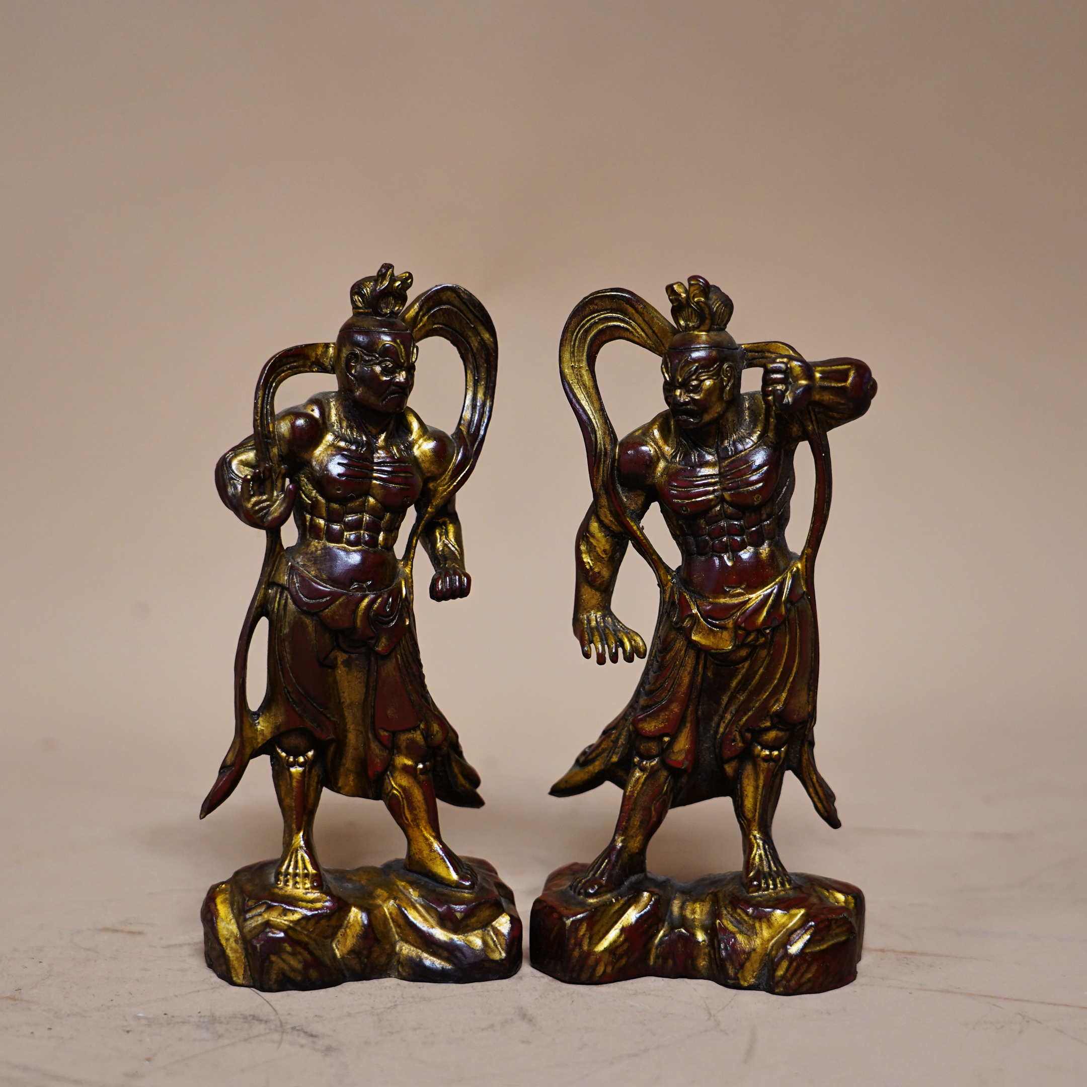 文华开物第7期拍品 6 清代 铜漆金哼哈二将