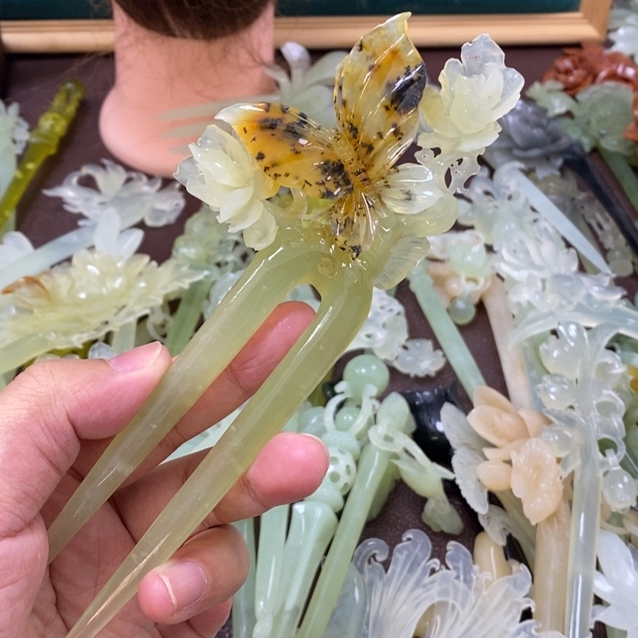 蛇纹石玉发饰未镶嵌