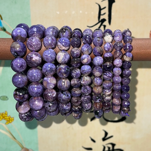 【月月家】Q084 天然极光紫龙晶单圈手串多样性发其一