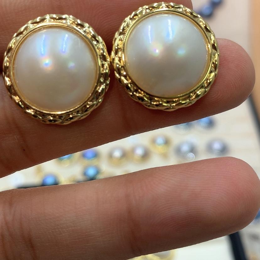 【闪购商品】耳饰拼合珍珠（马贝珠）未镶嵌