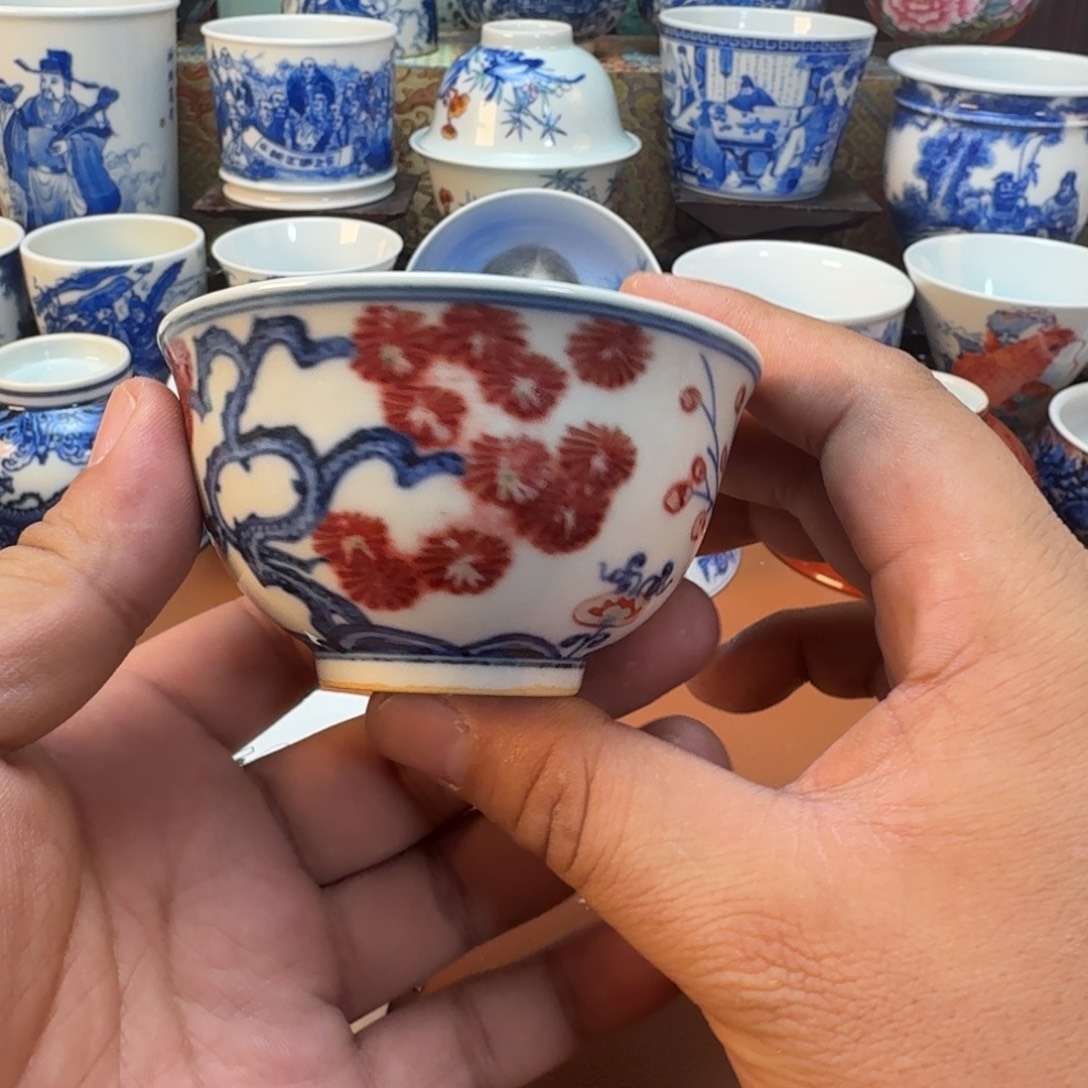 陶杯子景德镇全手工手绘陶瓷