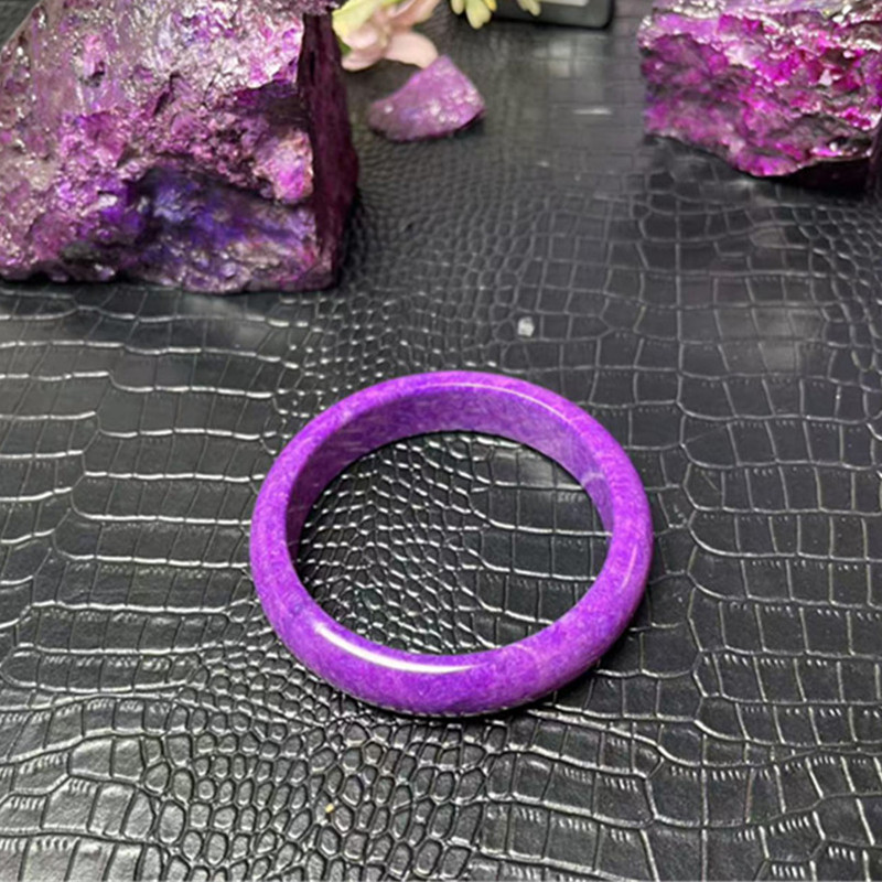 南非老料玉华丝绒凝胶果冻紫舒手镯S099