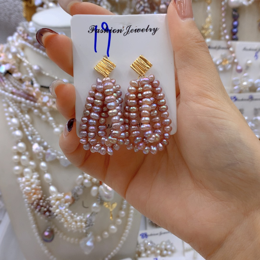 淡水珍珠耳饰合金