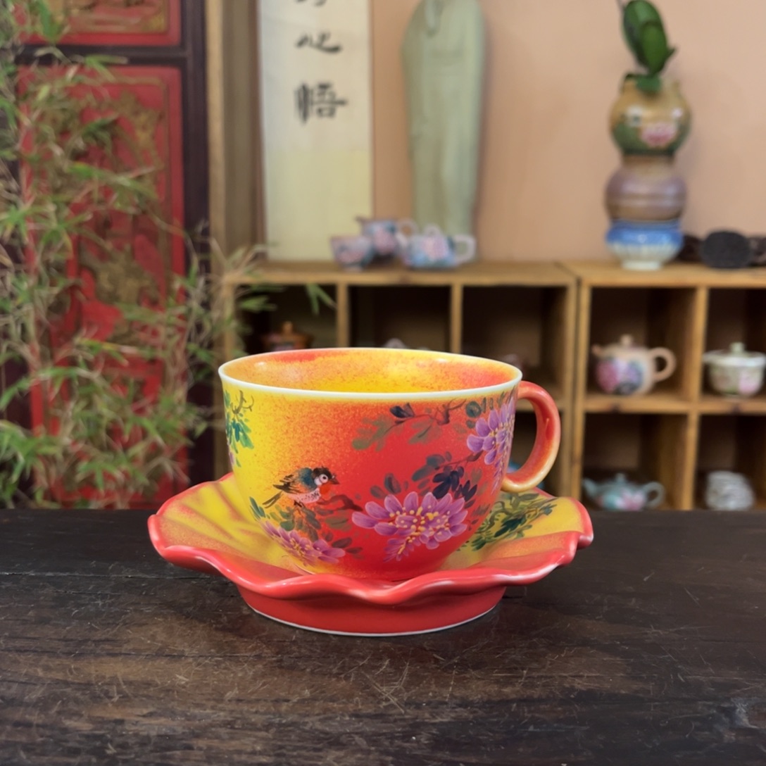 柴烧纯手工手绘陶瓷