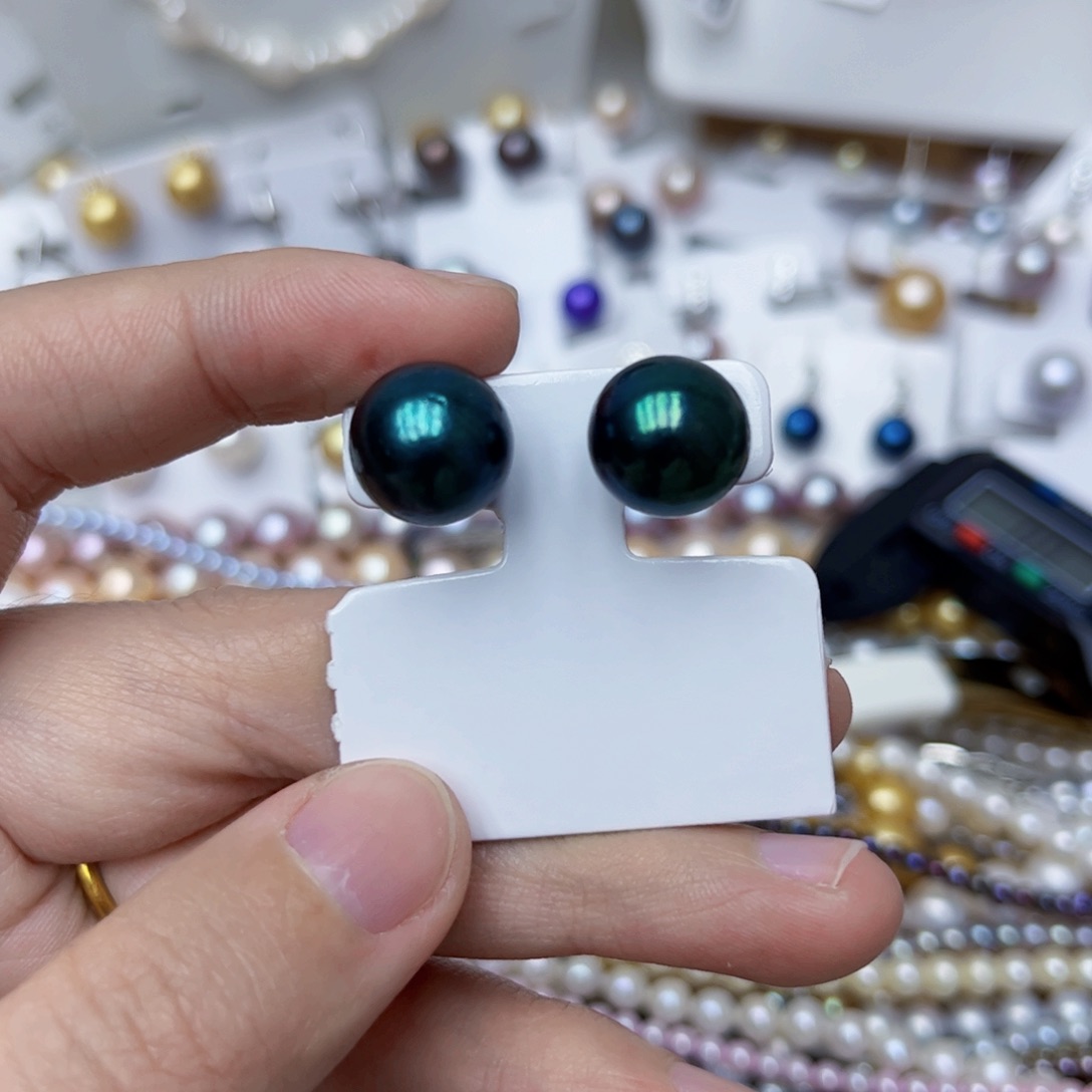 淡水珍珠耳饰银S925镶嵌